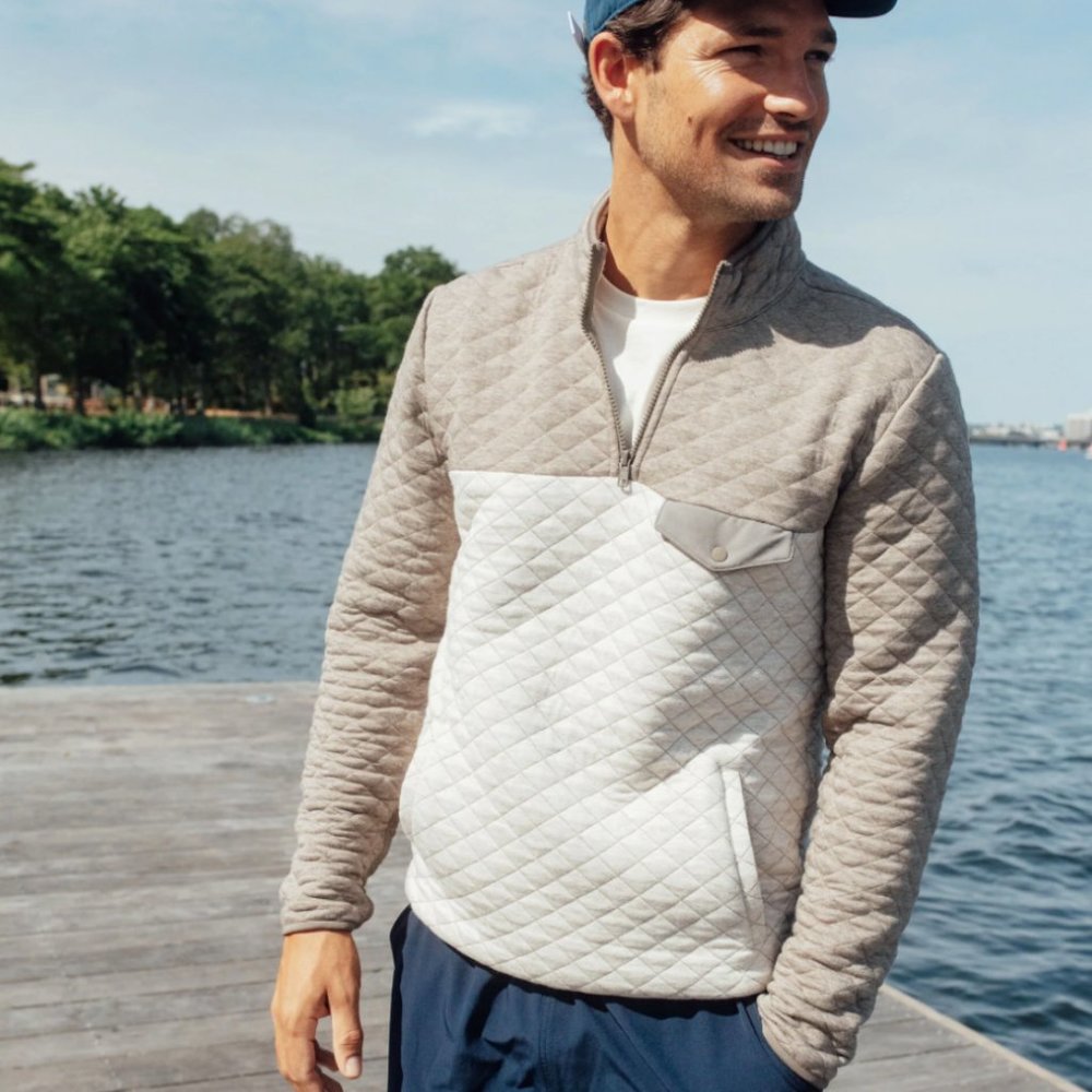 NWT Marine Layer Oatmeal Colorblock Heavyweight Corbet Pullover